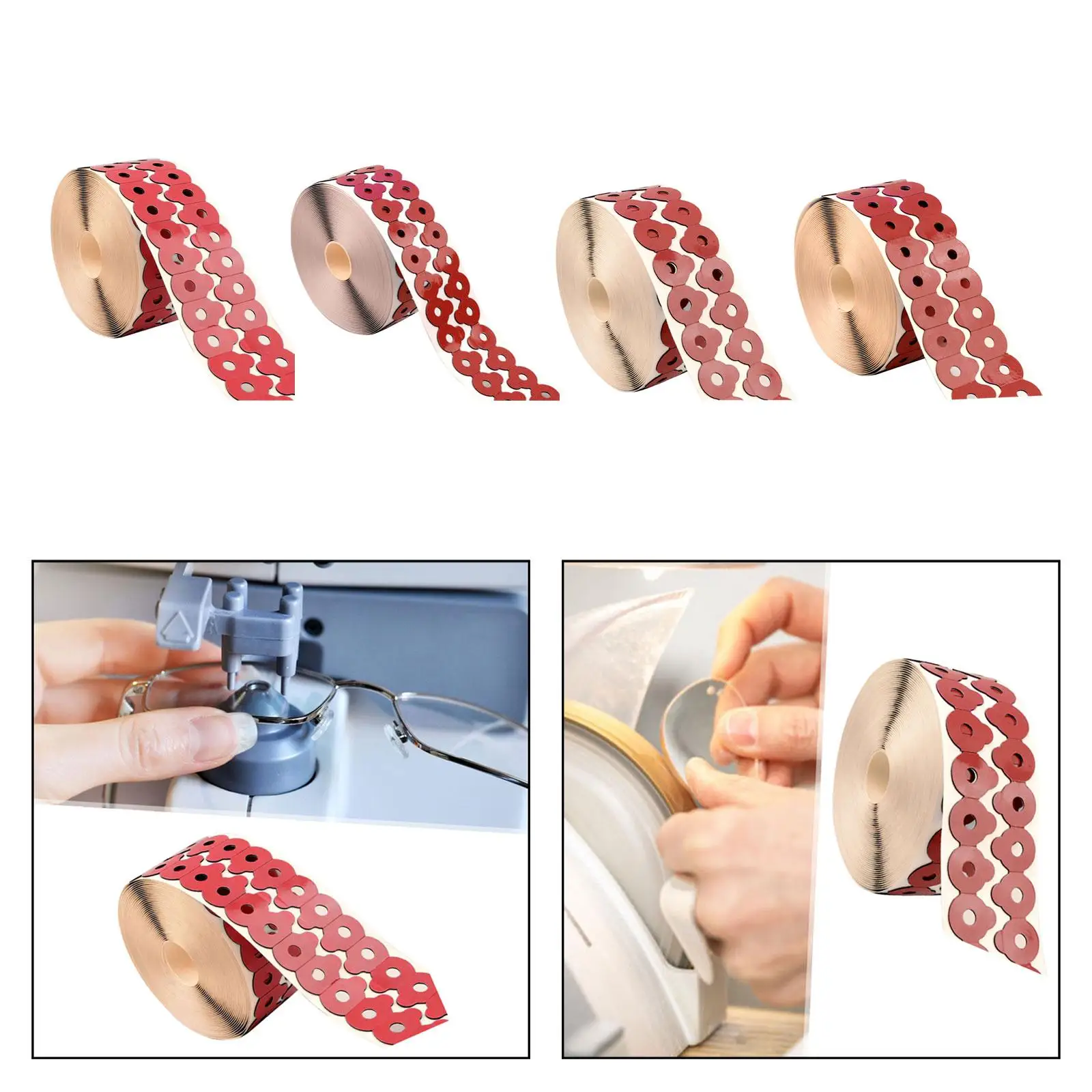 Imagem -03 - Almofadas de Bloqueio de Afiação de Lente 1000 Peças Vermelho Portátil para Processamento de Lentes Acessórios de Óculos Fita Adesiva Dupla Face