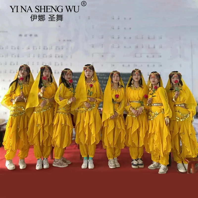 Costumes de danse du ventre cosplay pour femmes, ensemble de danse du ventre pour filles, vêtements de danse du ventre, taille JO7 pièces