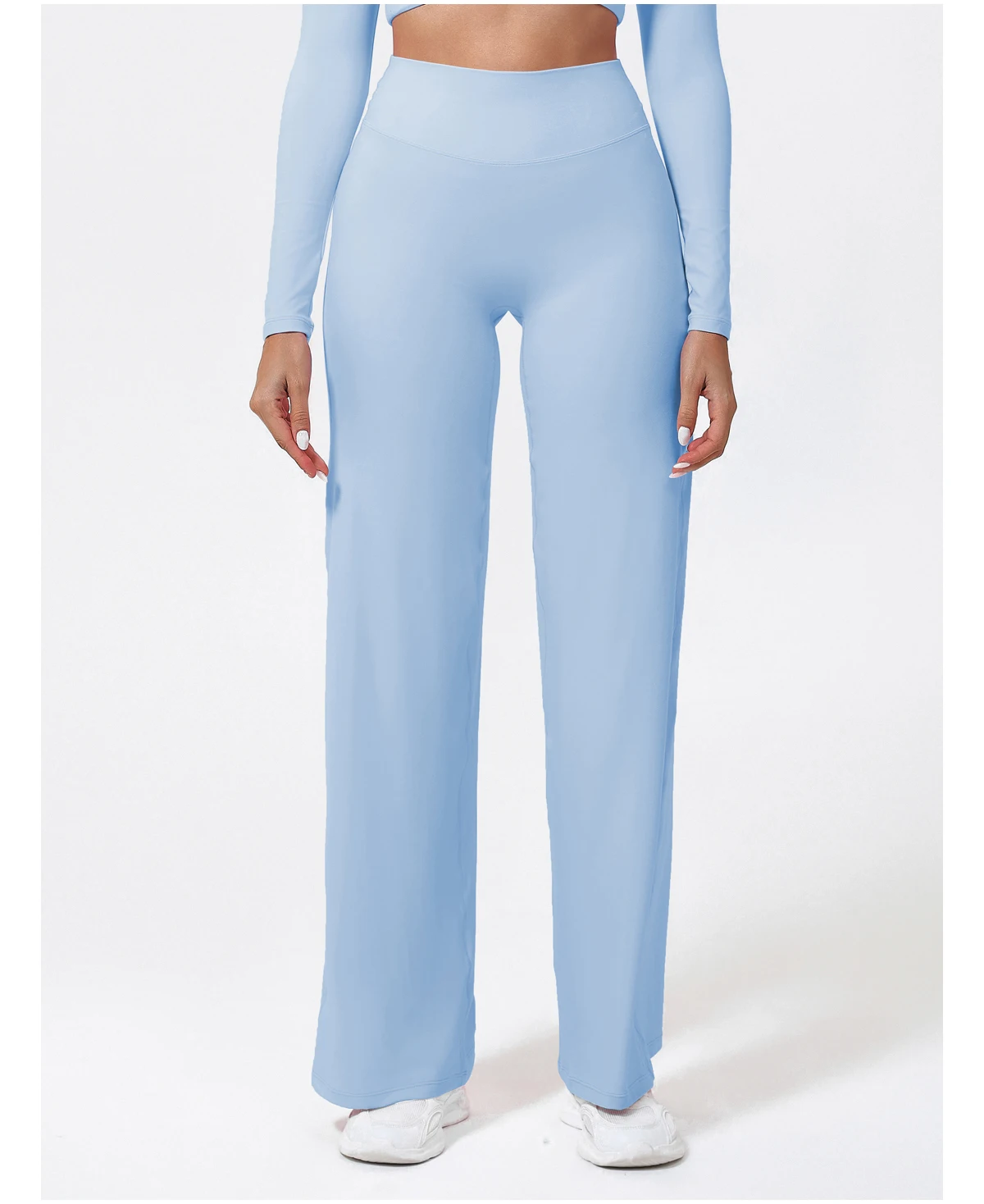 Hearuisavy Damen-Sporthose mit geradem Bein, Fitnessstudio-Bekleidung, nacktes Gefühl, Kompression, weites Bein, Yoga-Leggings, Pilates, Fitness-Strumpfhose – Detail 19