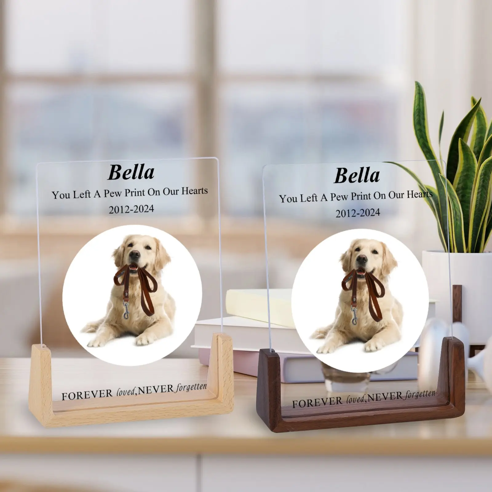 Customized Photo Frame for Pet Personalized Wooden Desktop Dog Photos Frames Custom Pets Memorial Picture Frame Gift for Friends