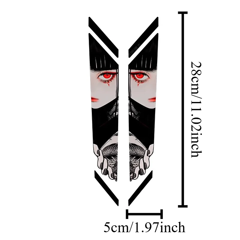 1pair JDM Peeping Eye Bike Sticker Waterproof for MTB Bike Highway Bicycle Fork Top Tube Motorbike Decoration Vinyl Decal
