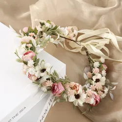 Bohemian Wreath Imitation Flower Hairband For Women Fashion Wedding Hair Accessories Prom Garlands Luxury Bride Hair Jewelry