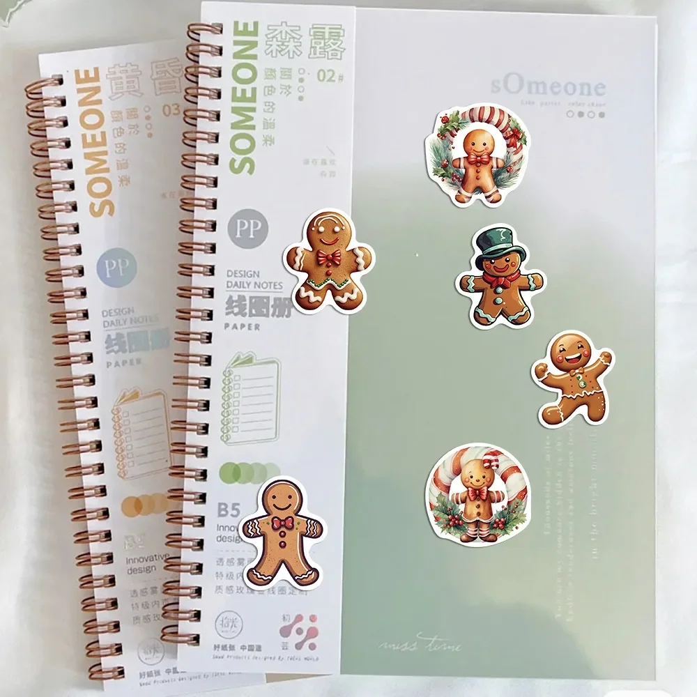 50pcs Cartoon Christmas Gingerbread Graffiti Stickers DIY Laptops Water Bottles Computers  Phones - Perfect for Christmas Gift