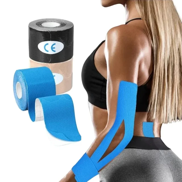 5cm x 5m kinezjologia taśma elastoplastowa bandaż mięśniowy sport bawełna elastyczny klej taśma na obrażenia naramienne naklejki łagodzące ból