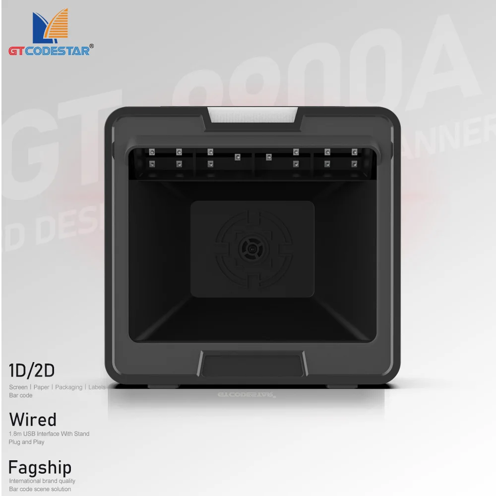GTCODESTAR 2D Omni Directional Barcode Scanner Embedded Wired Barcode Reader 1D Desktop QR Code Scanning Platform for Inventory