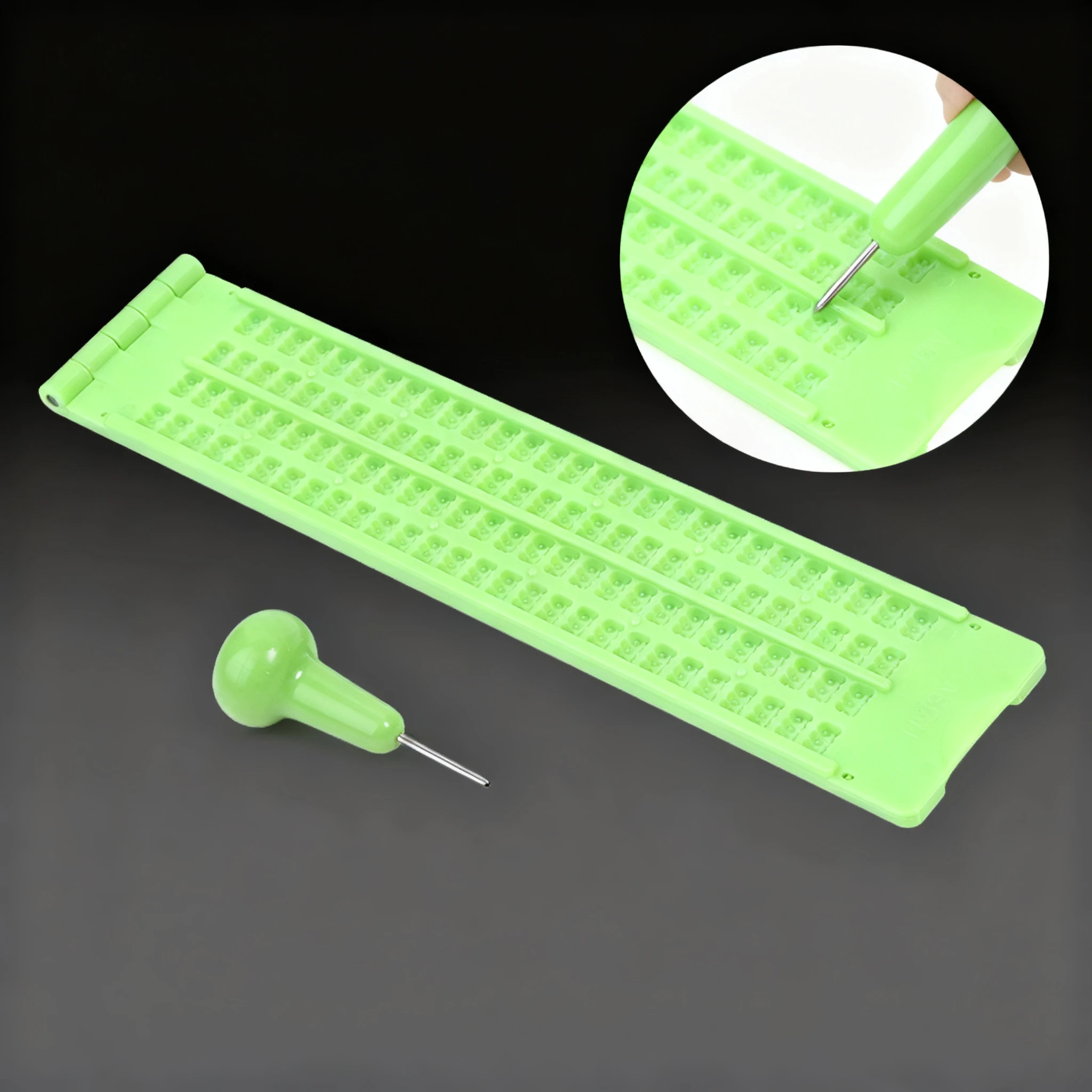 

Лидер продаж, пластиковая доска для письма Брайля, практичная пластиковая портативная доска для письма Брайля со стилусом, школьный Брайля