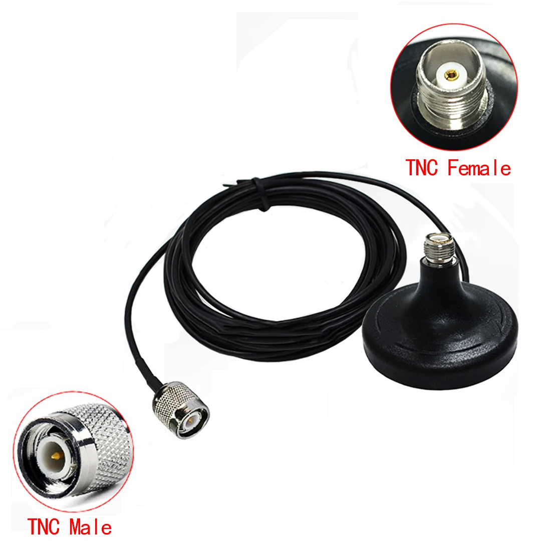 RF/RP TNC Microphone Antenna Base with Magnet 3m Cable for High Gain Antenna Aerial Base New