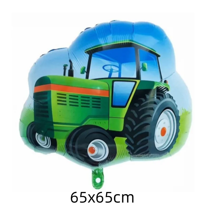 Farm Tractor Aluminum Film Balloon Cartoon Man Cow Excavator Engineering Vehicle Air Ball Kids Birthday Gift