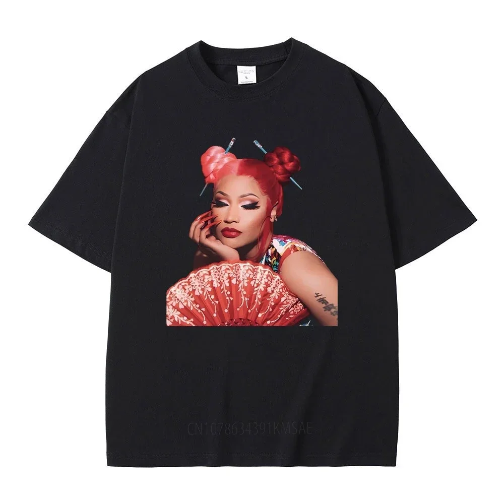 Rapper Nicki Minaj Red Ruby Da Sleeze Graphic Print T Shirts Men Women Hip Hop Loose Oversized Tees Unisex Trend Vintage Tshirt