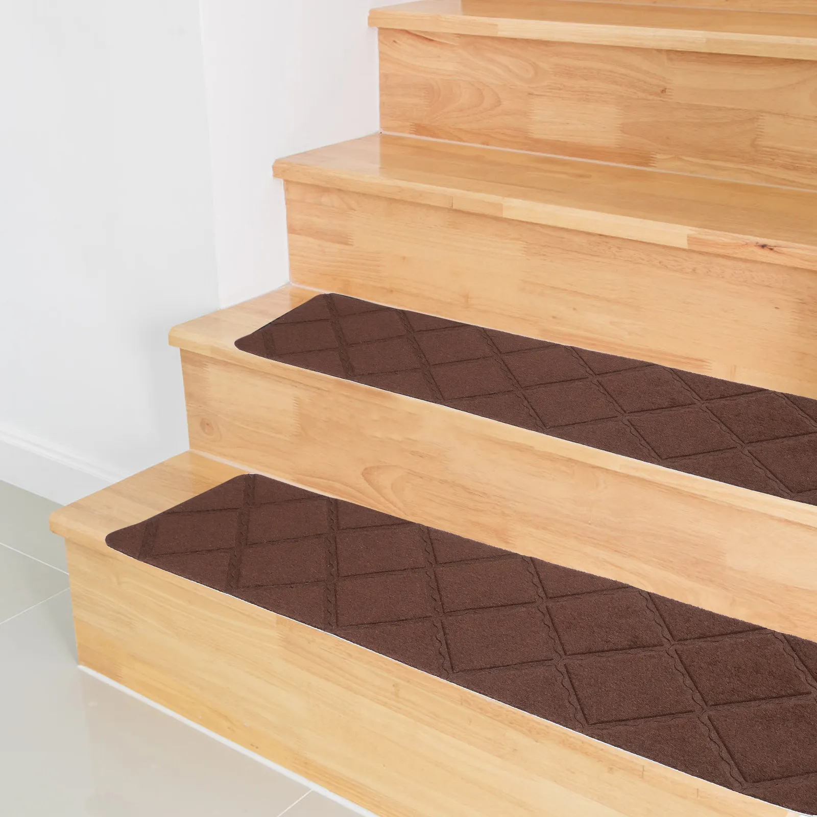 4Pcs Stair Carpet Non Slip Self Sticking Indoor Outdoor Stair Treads for Wooden Steps Anti Slip Rug Pets Safety Indoor
