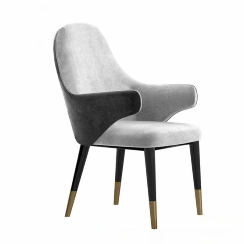 Export Solid Wood Restaurant Cafe Fabric Armrest Hotel Leisure Negotiation Chair