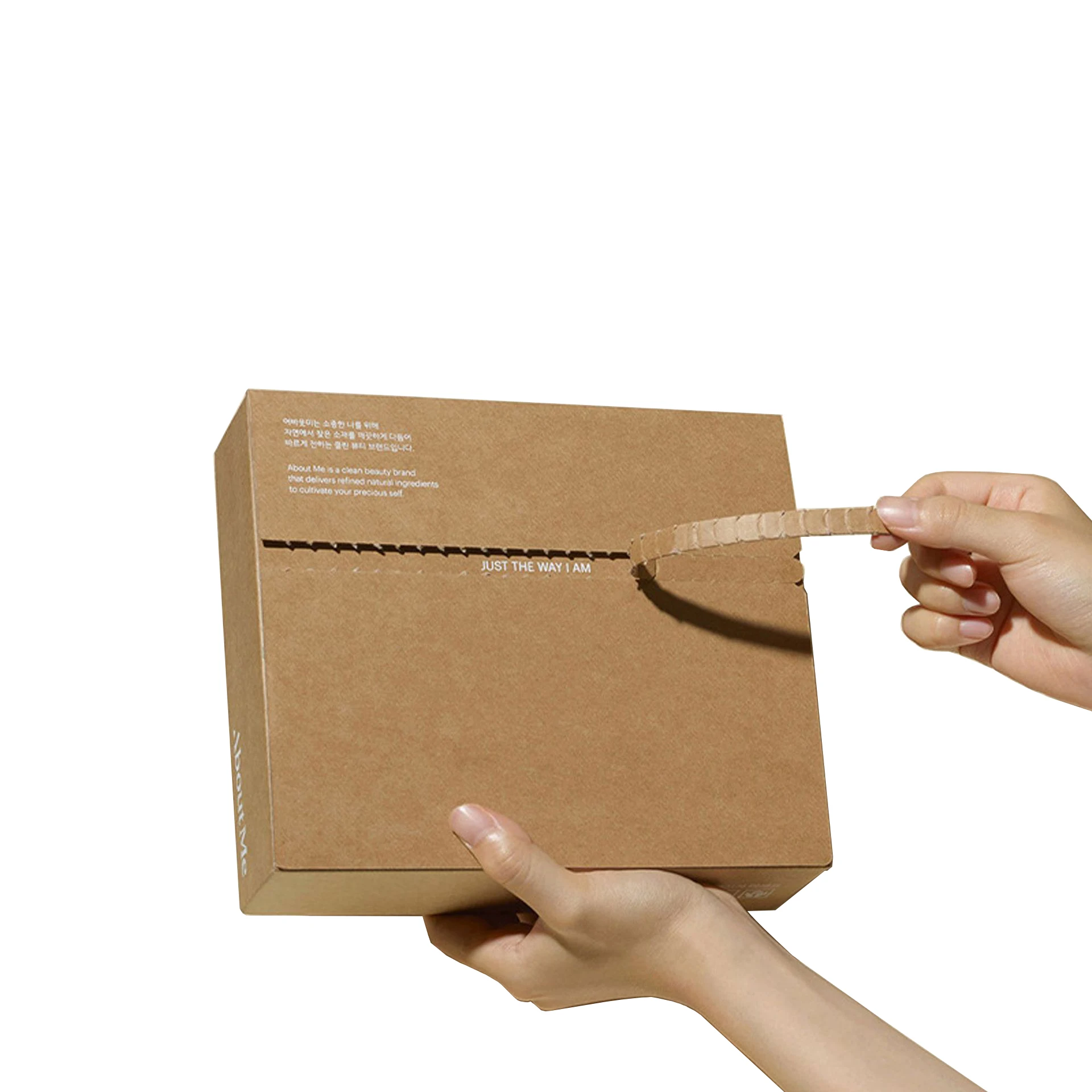 Caja de correo corrugada pequeña con rasgado con cremallera para embalaje de cajas de alimentos corrugadas de papel impresas en offset de doble pared personalizadas