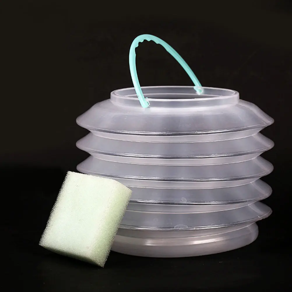 conjunto-de-3-baldes-de-plastico-dobraveis-multifuncionais-com-escova-para-desenho-pintura-limpeza-e-camping