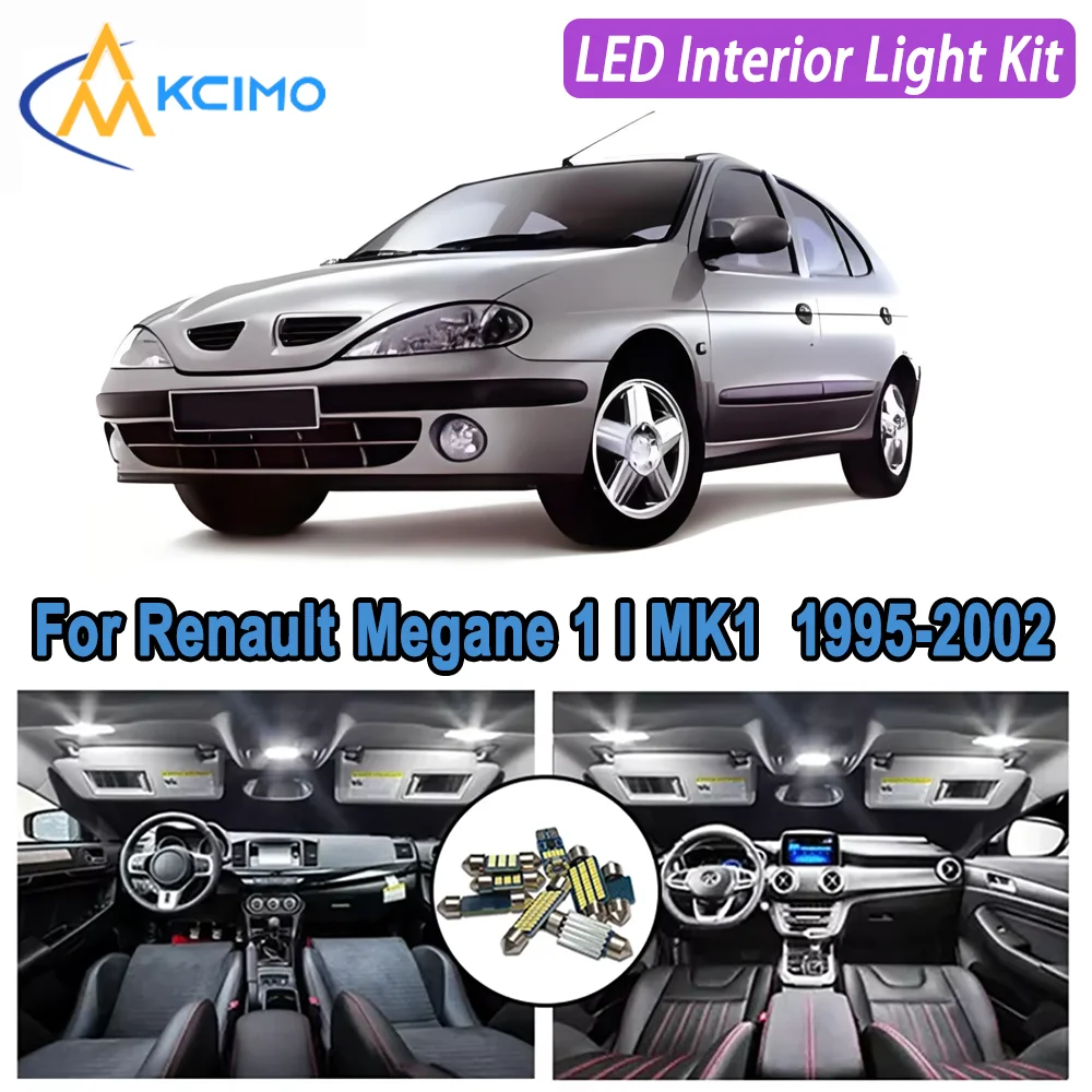 

Kcimo LED For Renault Megane 1 I MK1 1995 1996 1997 1998 1999 2000 2001 2002 Premium Bright LED Interior Dome Map Trunk Light