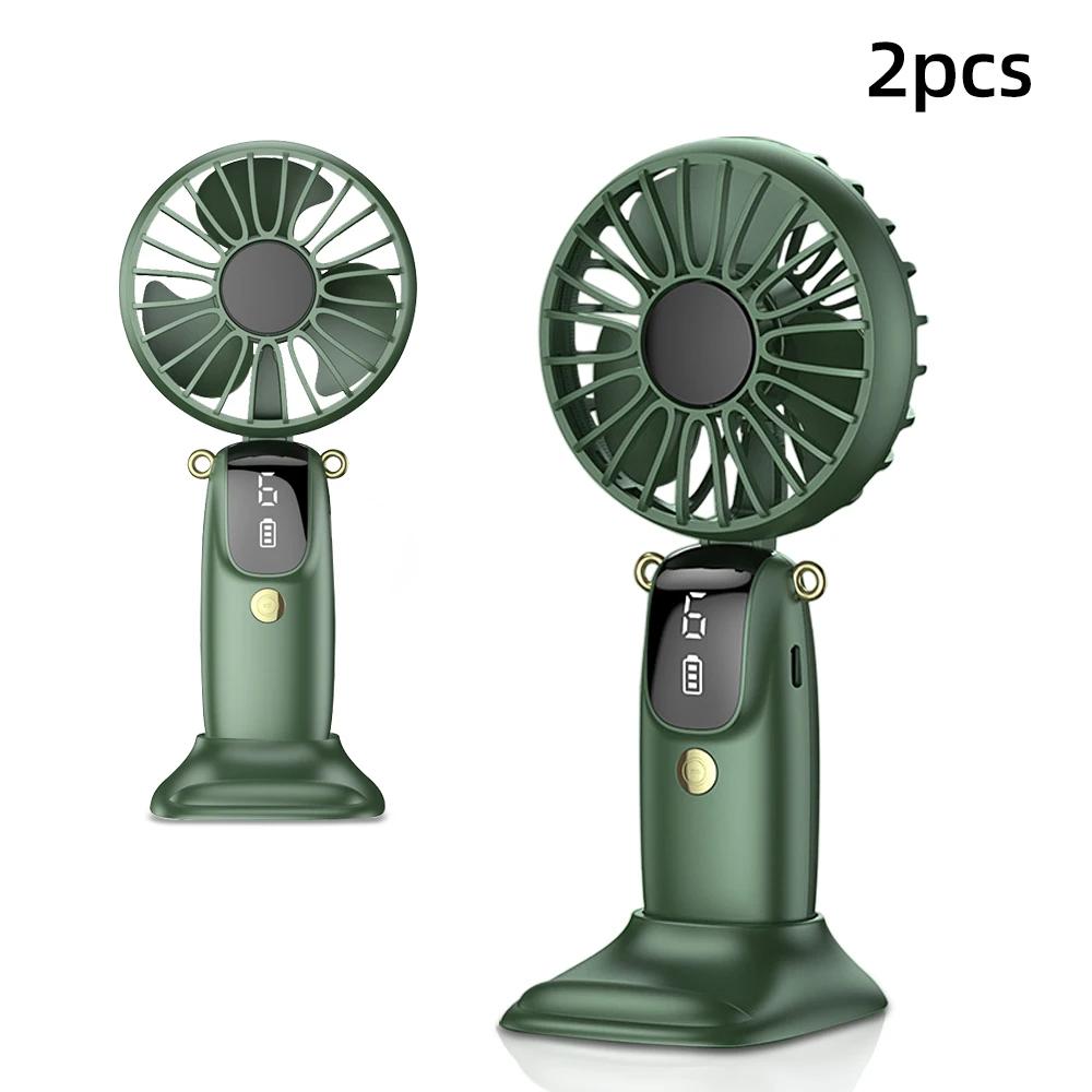 

1pcs2026USB Rechargeable Mini Fan Hands Free Neck Fan Table Stand Phone Holder Perfect for Office Outdoor Use