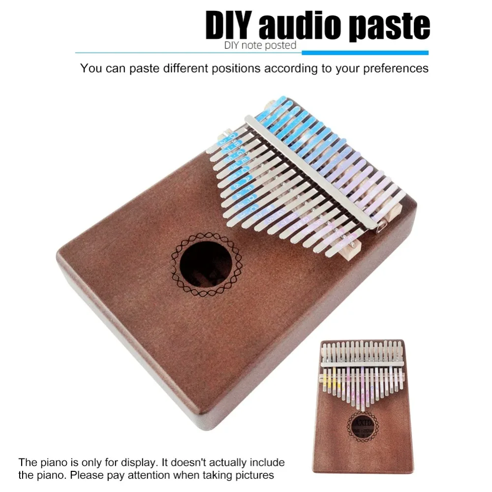 메모리 강화 Kalimba 스케일 스티커 실용적인 다채로운 DIY 스티커 유용한 17 키 엄지 피아노 톤 스티커 초보자