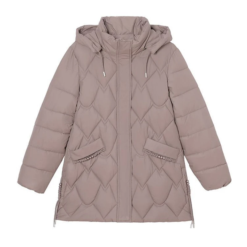 Winter New Hooded Down Cotton-Padded Jacket Women's Overcoat Thickened Warm Parka Fashion Mid-Length Loose Cotton Jacket