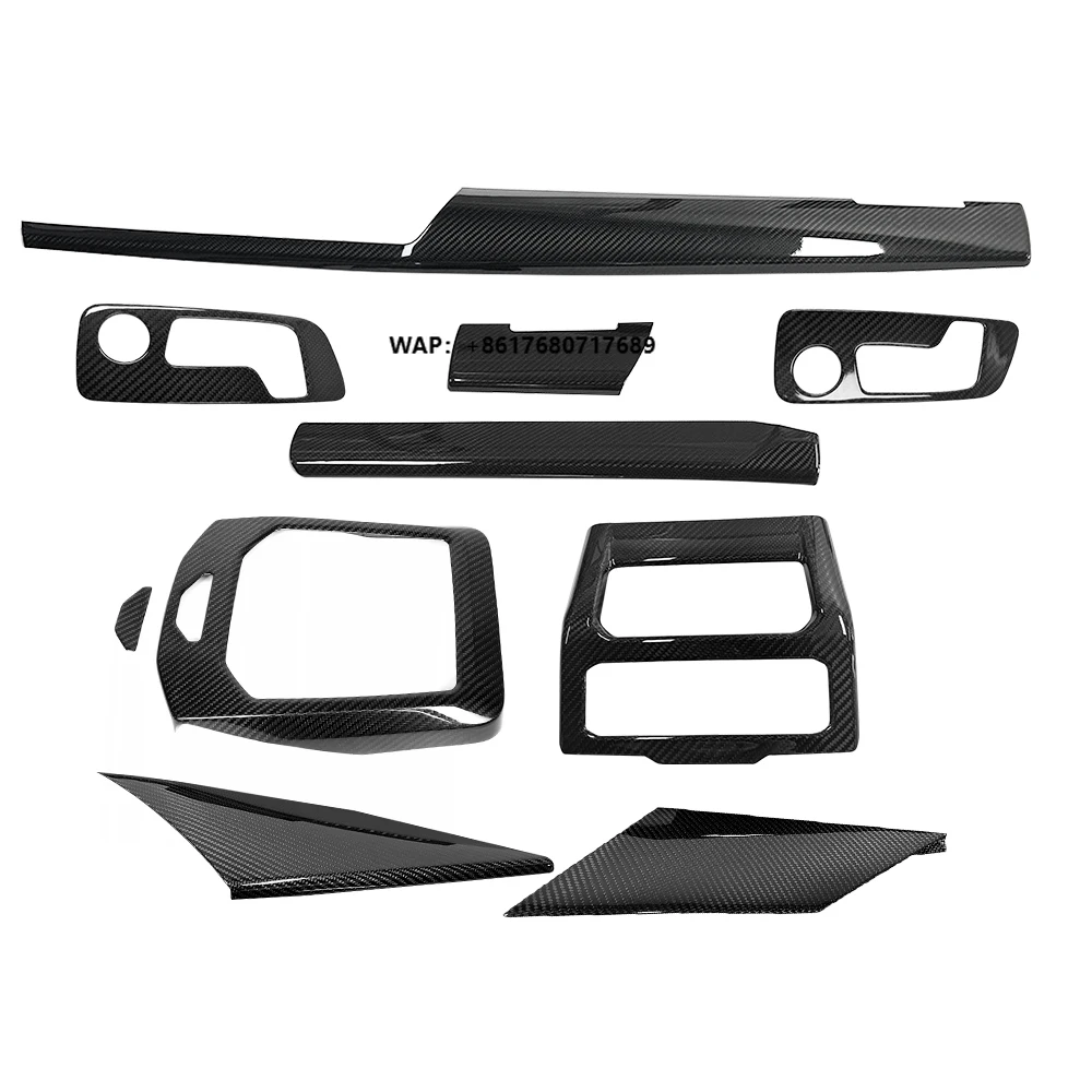 Kits de Interior de Carro em Fibra de Carbono Real, Acessórios para Painel do Console Central do 5 Series 530Li 2024