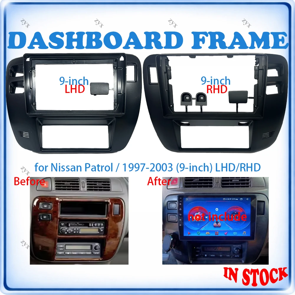 

Car Radio Fascia Frame For Nissan Patrol 1997-2003 9 inch LHD/RHD Wiring Harness Power Cable Car Accessories Plug & Play