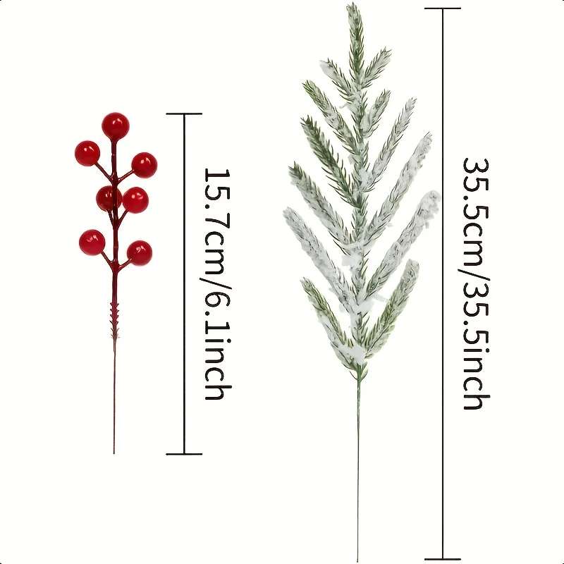 فروع الصنوبر الشمالية الاصطناعية مع التوت الأحمر واقعية وهمية شجرة الصنوبر جارلاند لاش لأكاليل عيد الميلاد المنزل