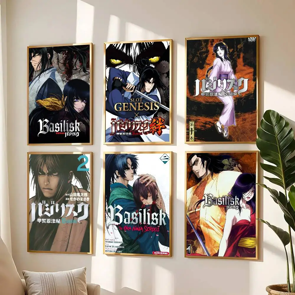 1 Stück beliebtes Anime-Basilisk-Poster, Aufkleber, Druck, wasserfest, Wandkunst für Wohnzimmer, Schlafzimmer, Heimdekoration