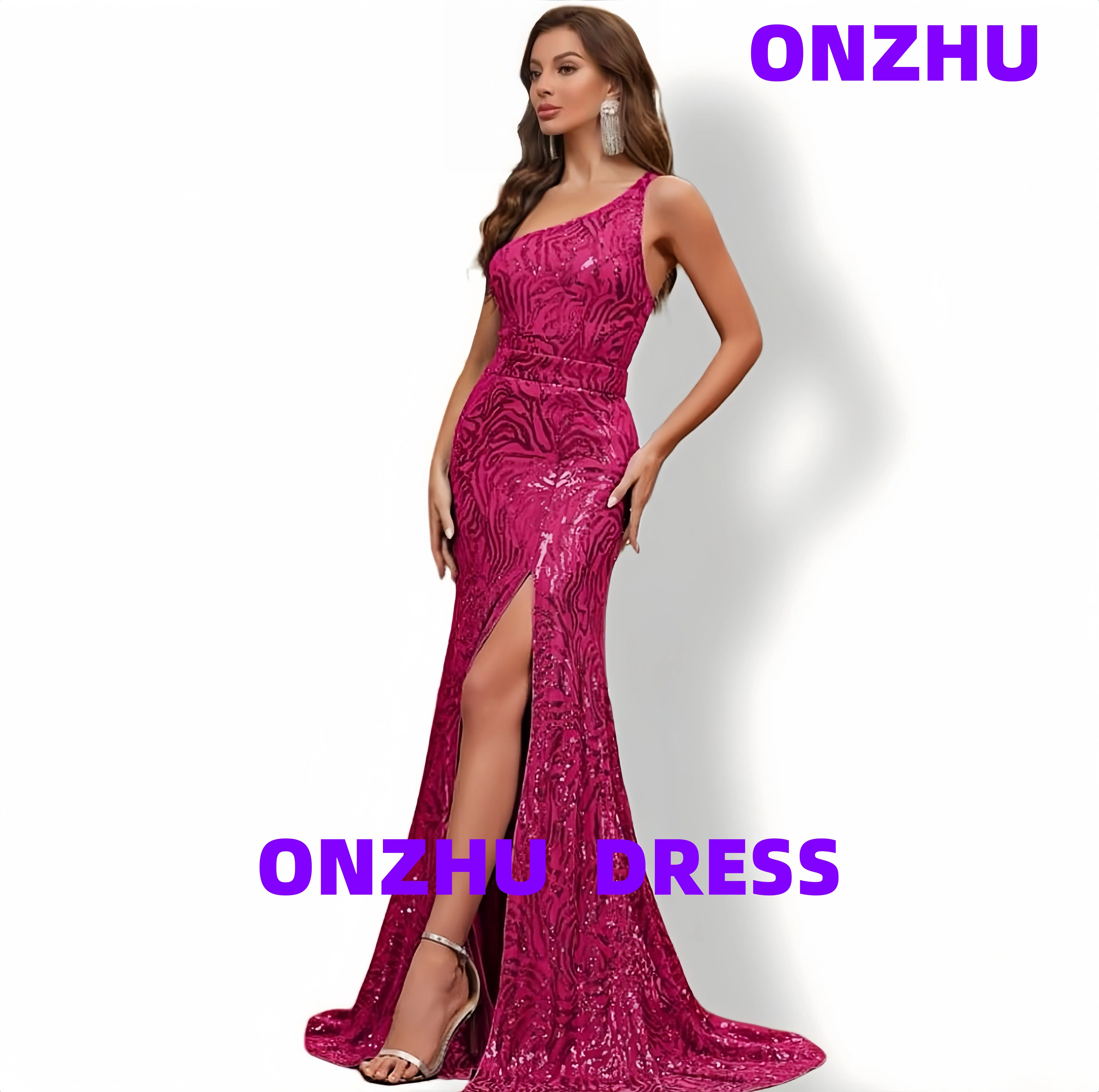 

Индивидуальные роскошные вечерние платья без рукавов на одно плечо с разрезом русалки, великолепные роскошные вечерние платья Аманда Ноя, женское вечернее платье