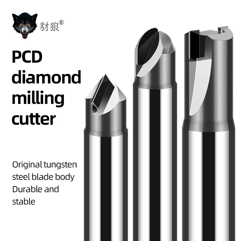 

PCD Diamond Milling Cutter Carbon Fiber Fiberglass Bakelite Machining Tool CNC Carbide Engraving Bit Polycrystalline End Mill