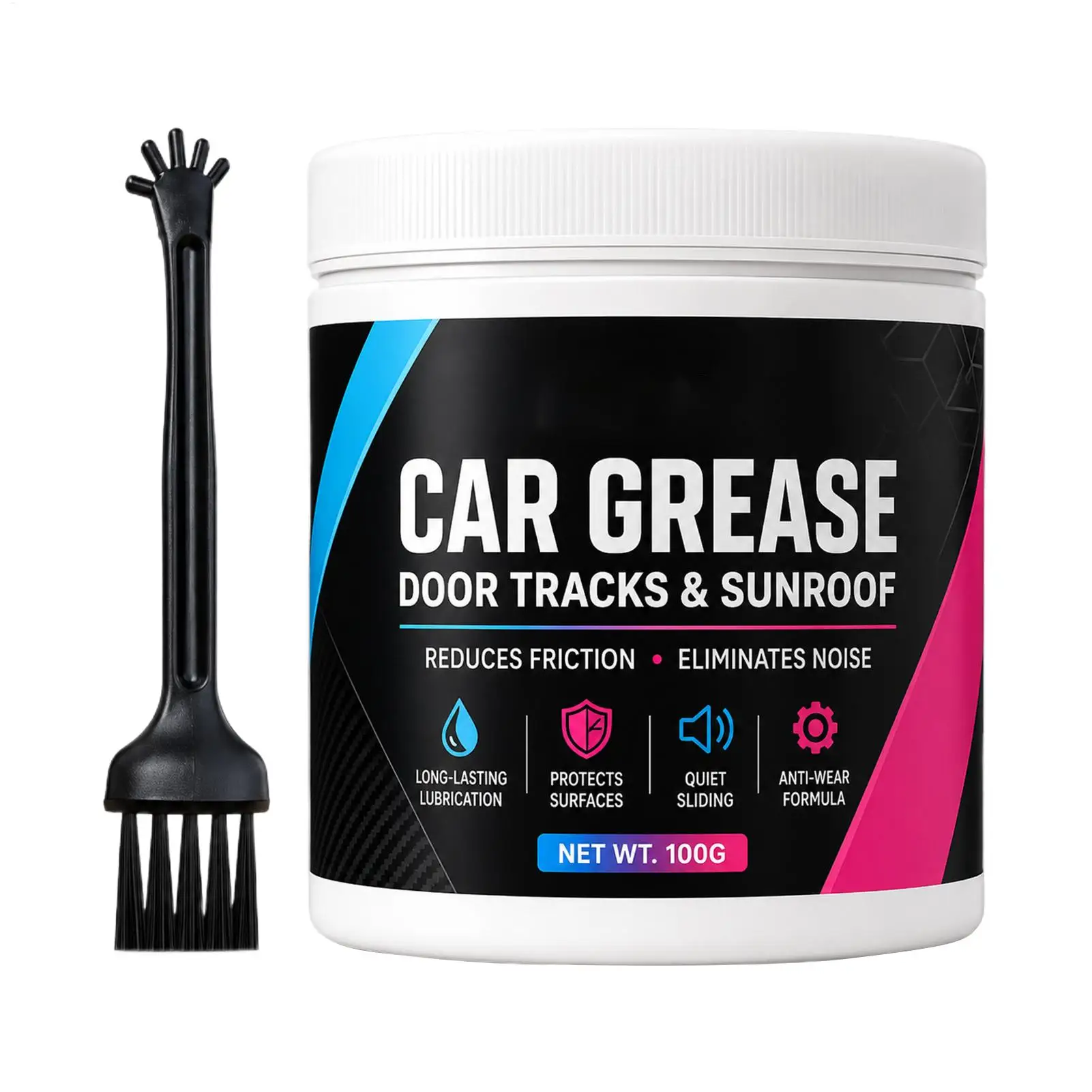 100g Multipurpose Grease for Cars, Anti-Rust Lubricant for Door Hinges Window Tracks Bearings Chains Trailer Moving Parts