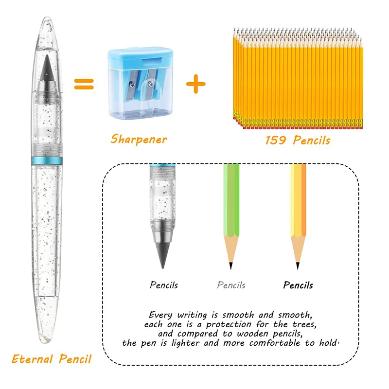 Pensil ajaib tanpa tinta, 5 buah tanpa pena tinta, pensil tulis teknologi baru tidak terbatas untuk seni menulis, alat lukisan sketsa, hadiah baru anak-anak