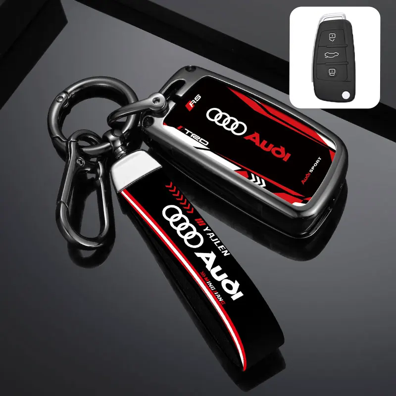 Fashion Car Key Case Cover Smart Remote Shell For Audi A3 A4 A5 C5 C6 8L 8P B6 B7 B8 C6 RS3 Q3 Q7 TT 8L 8V S3 Holder Accessories view 4