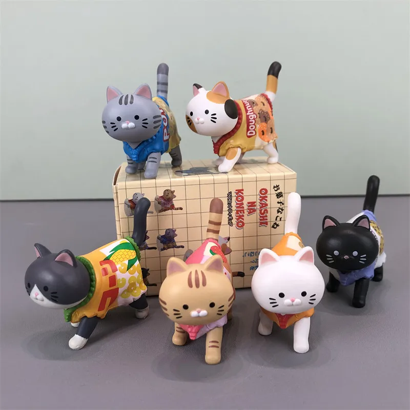 

Mofusand Qualia Snack Cat Series Wearing Candy Food Packaging Cute Cat Desktop Ornament Toy Model Mystery Box Surprise Fun Gifts