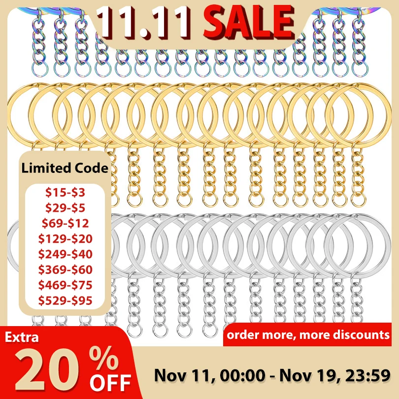 

5/10pcs Stainless Steel Key Chain Accessories Metal Blank Keyring Keychain Split Rings Handmade Materials Key Rings DIY Findings