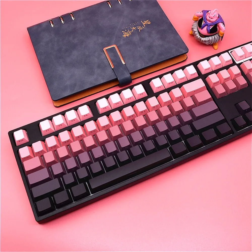 

136 key Cherry keycap set PBT + PC bean paste powder gradual change for 60/64/84/98/108 game mechanical keyboard MX switch