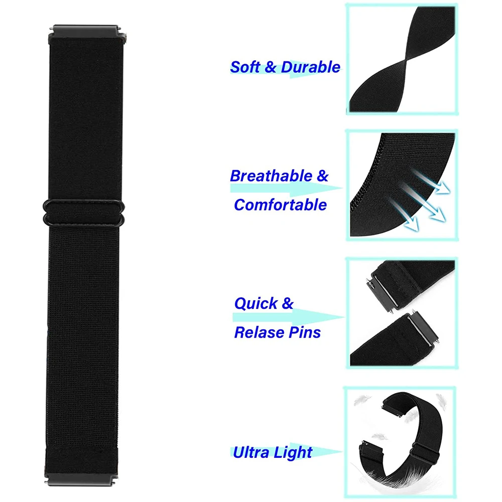 20 22mm Elastic Nylon Band For Huami Amazfit GTS 4 3 2 2E Mini Bip S U Lite Sports Watch Bracelet Strap Loop For GTR 42 47mm 3