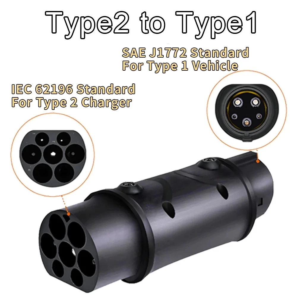 Electric Vehicle Charging Connector Type 2 to Type 1 J1772 EV Adapter Type 2 to GBT EVSE Charger Type 1 to GBT EV Adaptor