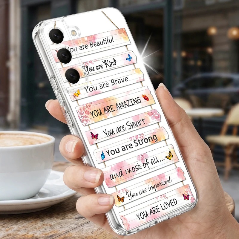 Letter Doodle Print Case For Samsung S26 S25 Ultra S24 Plus S22 S23 S21 FE A54 A15 A35 A55 A16 A36 A56 A17 A37 A57 5G Soft Cover