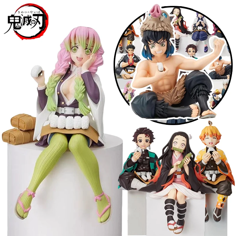 Demon Slayer Action Figures Ornaments Anime Nezuko Peripheral Gifts Shinobu Sitting Figure Tanjirou Computer Case Decorations
