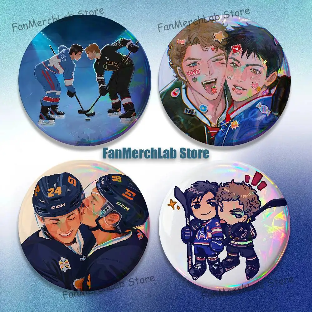 

H-HeatedS R-Rivalry Fanart Anime Enamel Pin Badge Cartoon Round Brooch Accessories on Backpack Gifts