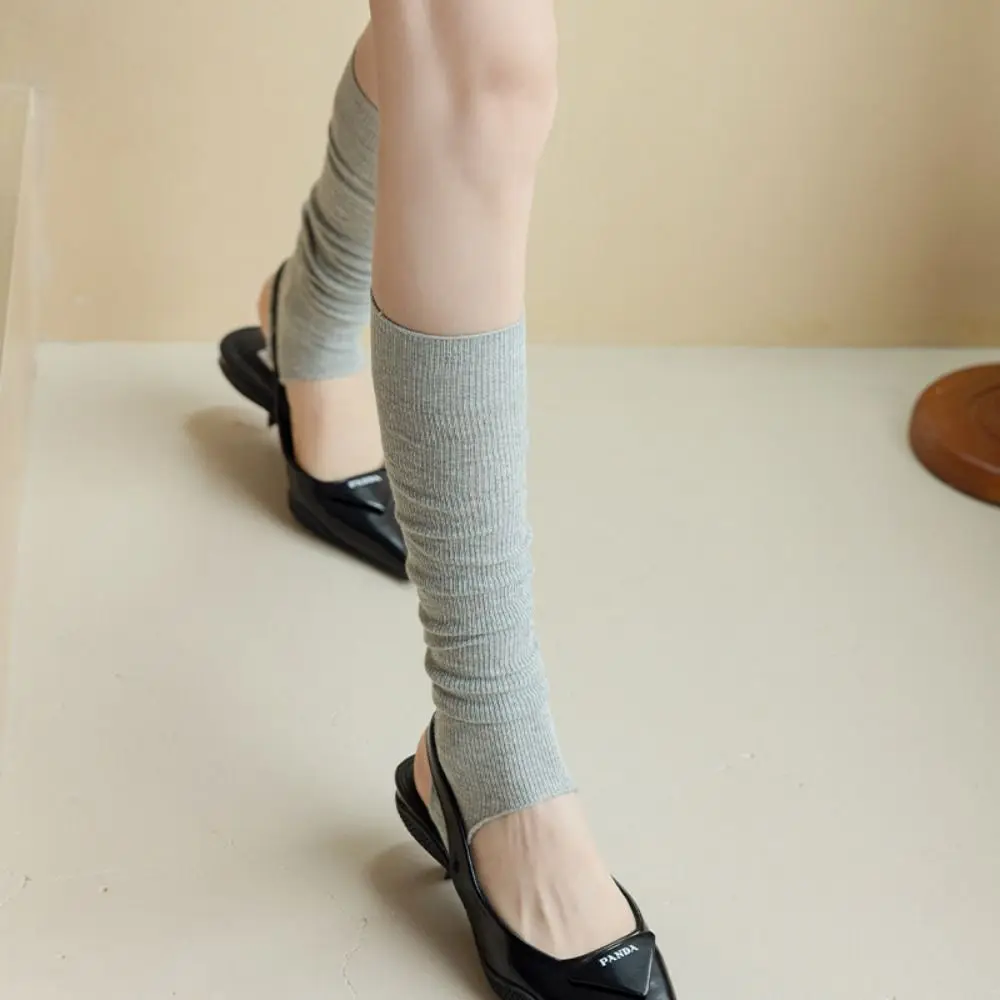 Knee Pads Thick Simple Long Knee High Socks Ballet Style Mid-calf Calf Socks Sun Protection Stepping on Feet JK Stockings Spring