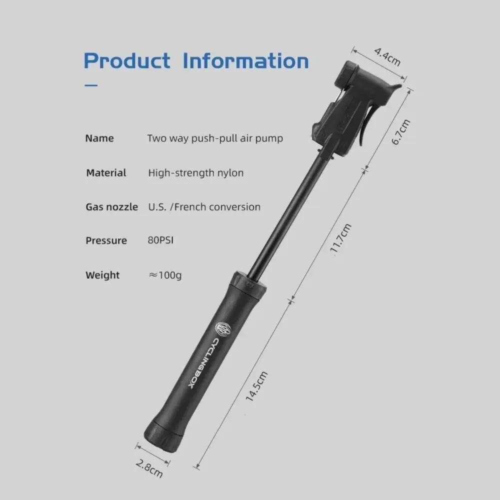 Portable MTB Bike Pump Lightweight AV/FV Valve Bicycle Tire Hand Air Pump Air Inflator Plastic Schrader/Presta Valve Air Pump