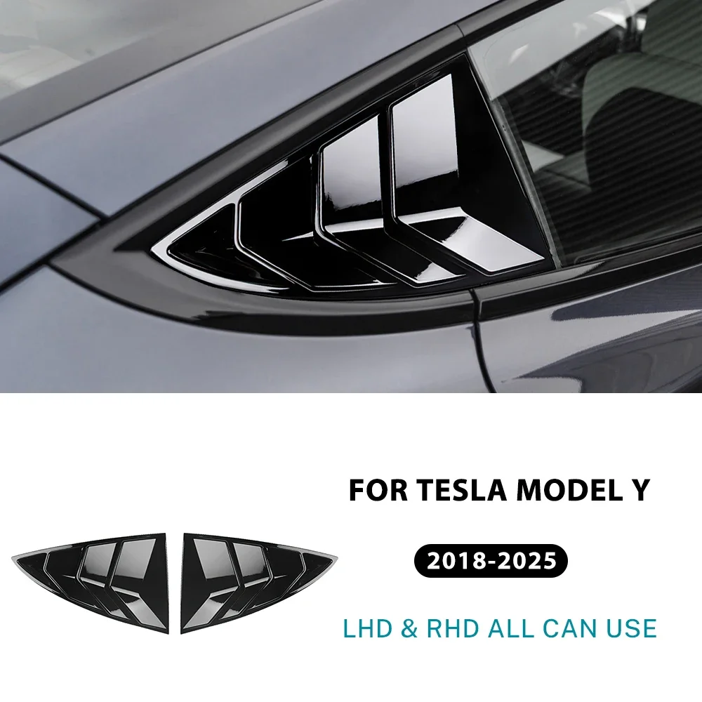 For Tesla Model Y Juniper 2026 2025-2020 ABS Rear Car Window Shutter Cover Louver Side Vent Trim Triangle Modified Accessories