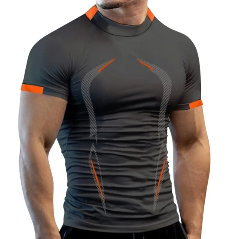 Fitness Gym T Shirt Men Quick Dry Running Shirt Compression Sport Shirt Male Gym Workout Sport Short Sleeve Summer T-shirt Men