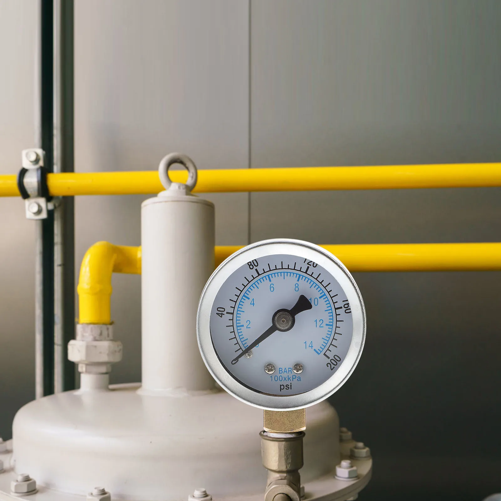 0-200 رطل لكل بوصة مربعة 0-14 بار ضاغط مقياس ضغط الهواء 40 مللي متر الطلب مقياس مزدوج Npt موضوع جبل عالية الدقة دائم