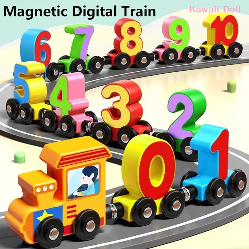 [DO]Number Digital Magnetic Wooden Magnetic Number Train Set Non Toxic Materials For Toddlers Early Math Learning[DO]