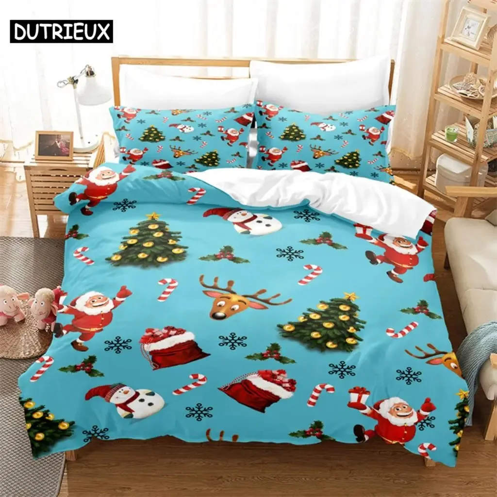 Cartoon Santa Claus Bedding Set Duvet Cover Set 3d Bedding Digital Printing Bed Linen Queen Size Bedding Set Fashion Design