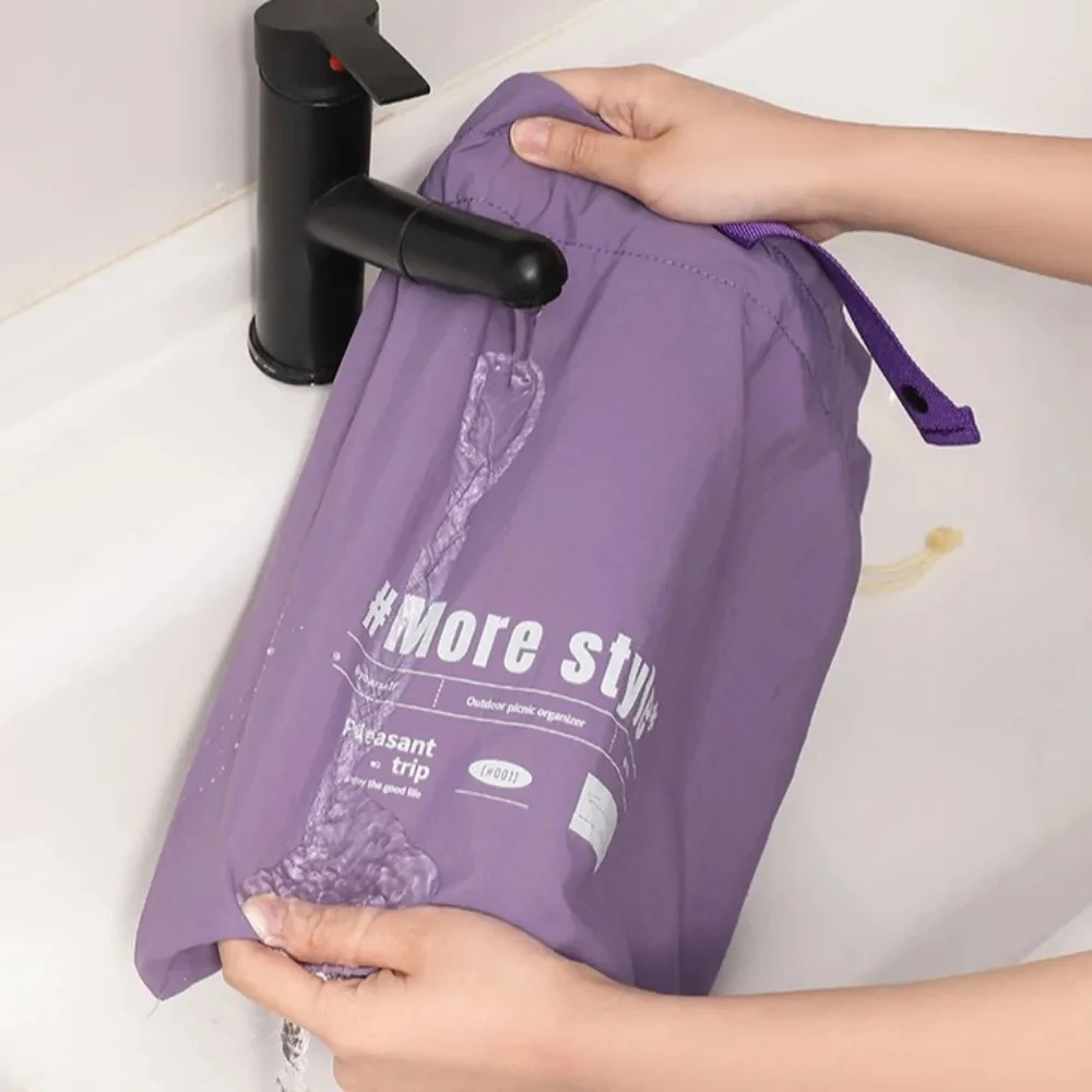 Foldable Large Capacity Casual Lunch Bag Portable Travel Bag Shopping Bag Office Workers Drawstring Bag Cosmetic Bag