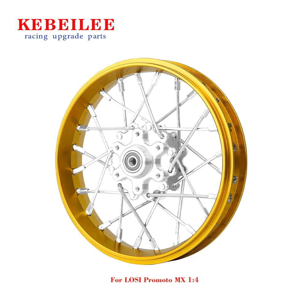 KEBEILEE CNC Aluminum Front Wheel V2 For LOSI Promoto MX motorcycle  1:4 Gold