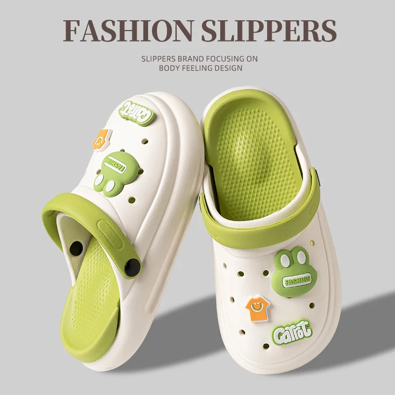 Summer Childrens Slippers Baby New Cute Soft Sole Sandals Indoor Soft Anti-Slip Girl Sandals Hole Shoes Kids Beach Shoes