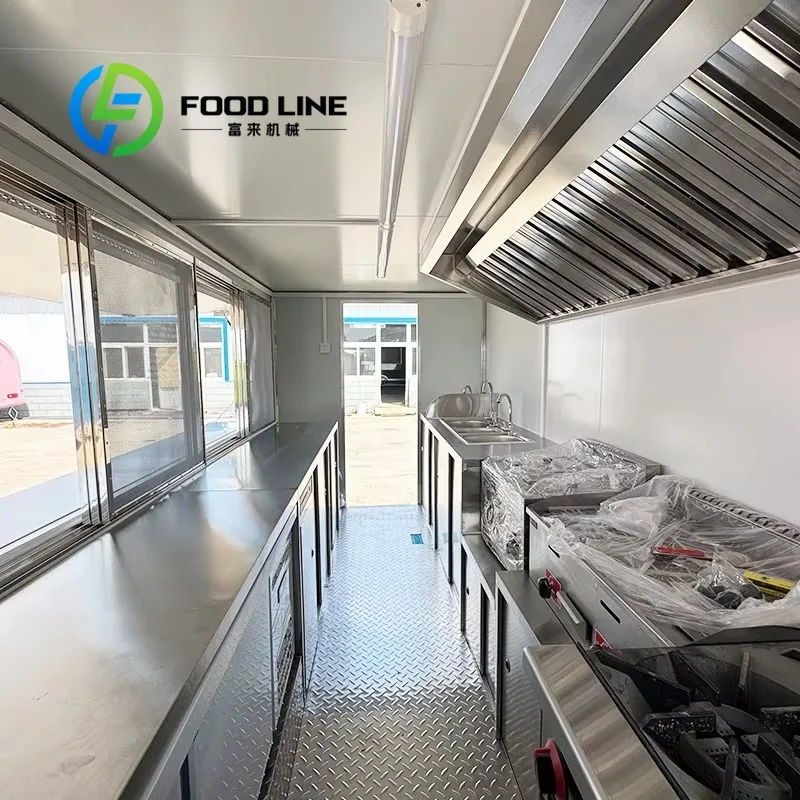 Mobile Food Cart Trailer, Maneuverable Compact Body Flexible Street Parking Towable Food Cart For Downtown Urban Snack Retail
