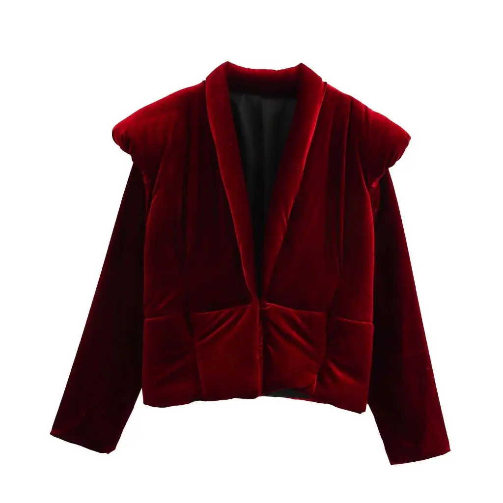 

Winter Fashion Velvet Texture Women's Cotton Jacket New Design Sensation Silk-Like Women's Outerwear
